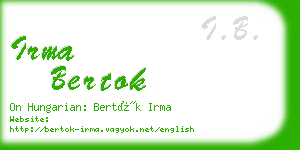 irma bertok business card